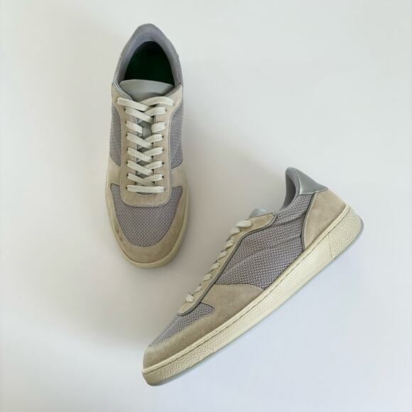 John Elliott Handcrafted Taupe & Gray Low Top Leather Sneakers EU 44 Size 11 - Picture 11 of 12